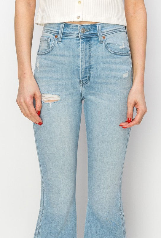 High Rise Crop Flare Jeans