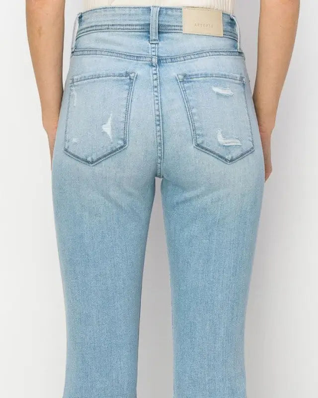 High Rise Crop Flare Jeans