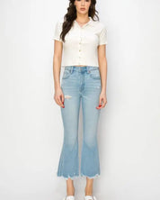 High Rise Crop Flare Jeans