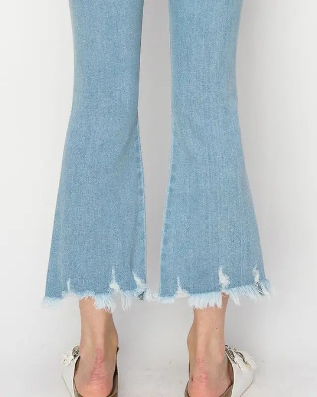 High Rise Crop Flare Jeans