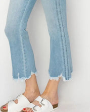 High Rise Crop Flare Jeans