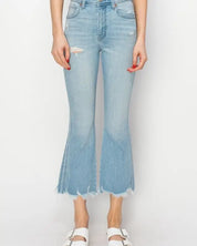 High Rise Crop Flare Jeans