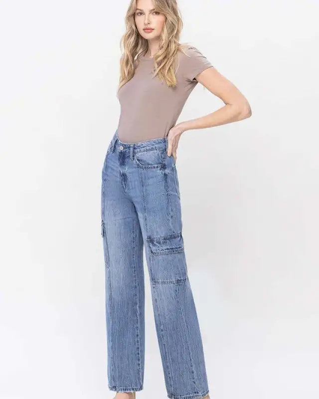 High Rise Dad Cargo Jeans