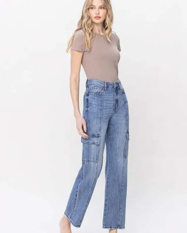 High Rise Dad Cargo Jeans