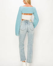 HIGH RISE DISTRESSED STRAIGHT JEANS - Jeans