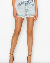 HIGH RISE FRAYED HEM SHORT - As Shown / Xl