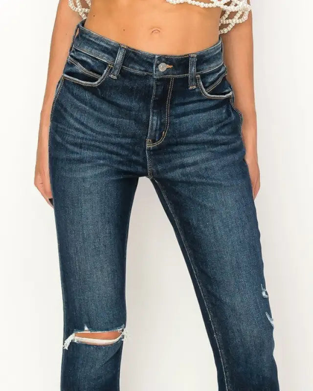 High Rise Skinny Cuffed Jeans