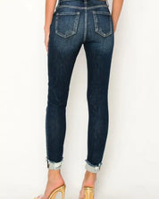 High Rise Skinny Cuffed Jeans