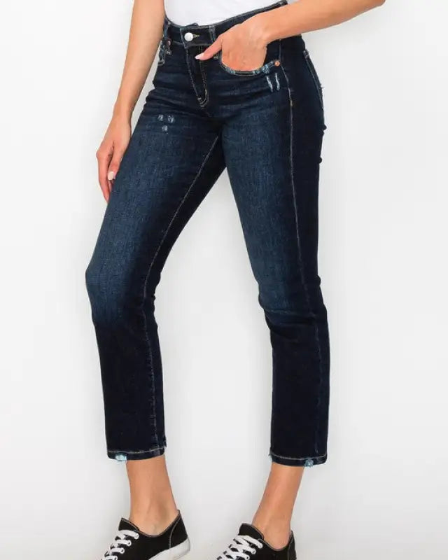 High Rise Skinny Straight Jeans