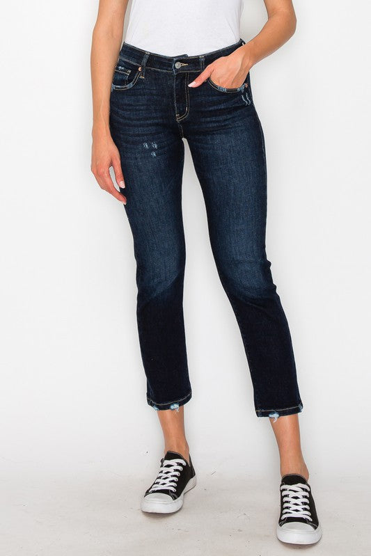 High Rise Skinny Straight Jeans