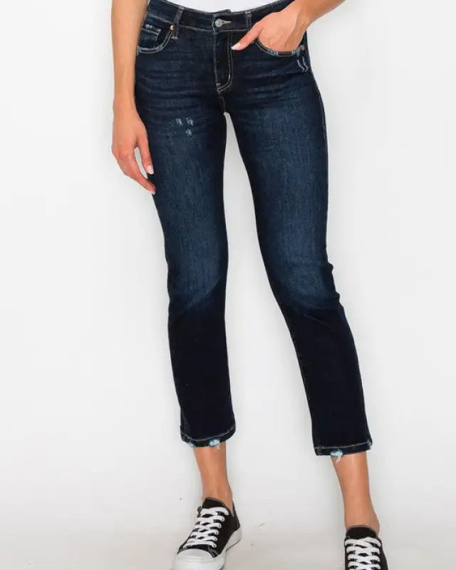 High Rise Skinny Straight Jeans