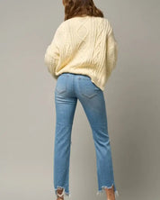 HIGH RISE STRAIGHT CROP JEANS