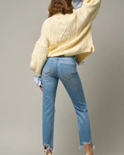 HIGH RISE STRAIGHT CROP JEANS