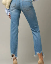 HIGH RISE STRAIGHT CROP JEANS