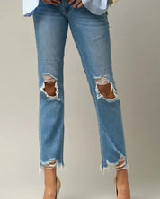 HIGH RISE STRAIGHT CROP JEANS