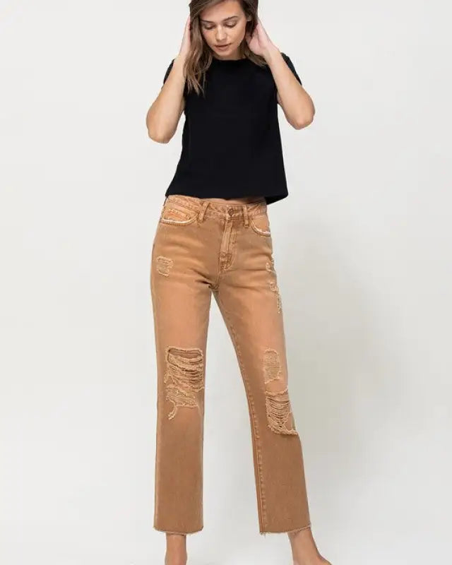 High - RIse Straight Crop Jeans - ZOE AUTUMN / 25