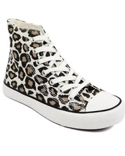 High Top Canvas Sneaker - Snow Leopard / 7