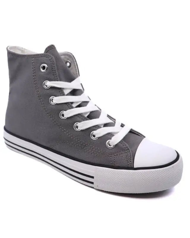 High Top Canvas Sneaker - Grey / 10