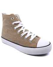 High Top Canvas Sneaker - Taupe / 6