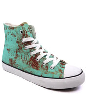 High Top Canvas Sneaker - Rusted Turquoise / 6