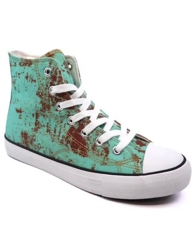 High Top Canvas Sneaker - Rusted Turquoise / 6