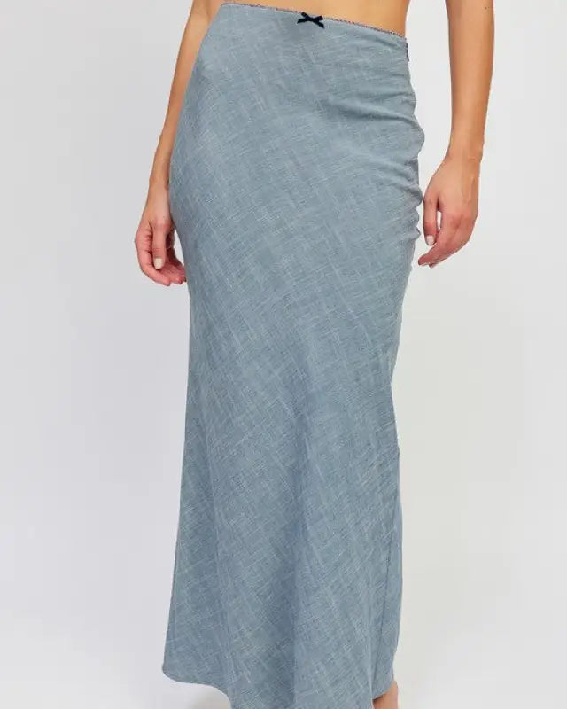 High Waist Bias Maxi Skirt