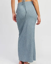 High Waist Bias Maxi Skirt