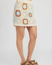 HIGH WAIST CROCHET MINI SKIRT