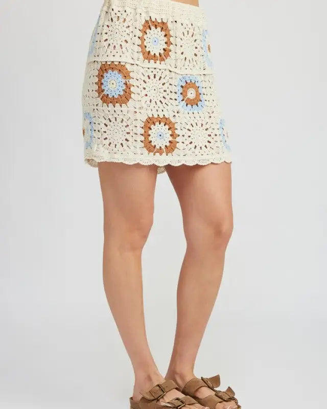 HIGH WAIST CROCHET MINI SKIRT