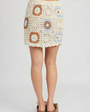 HIGH WAIST CROCHET MINI SKIRT