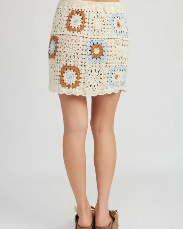 HIGH WAIST CROCHET MINI SKIRT