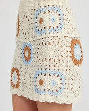 HIGH WAIST CROCHET MINI SKIRT