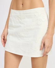 HIGH WAIST EMBROIDERED SKORT