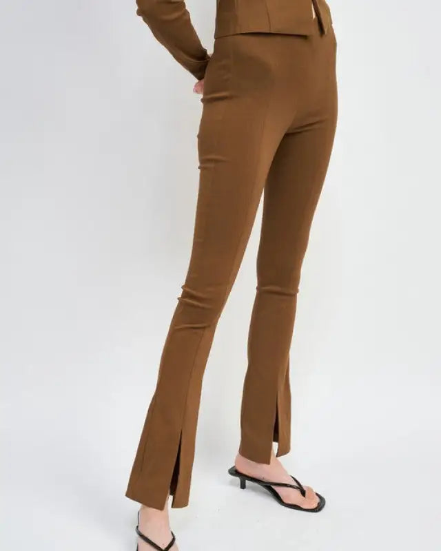 HIGH WAIST PANTS WITH FRONT SLITS