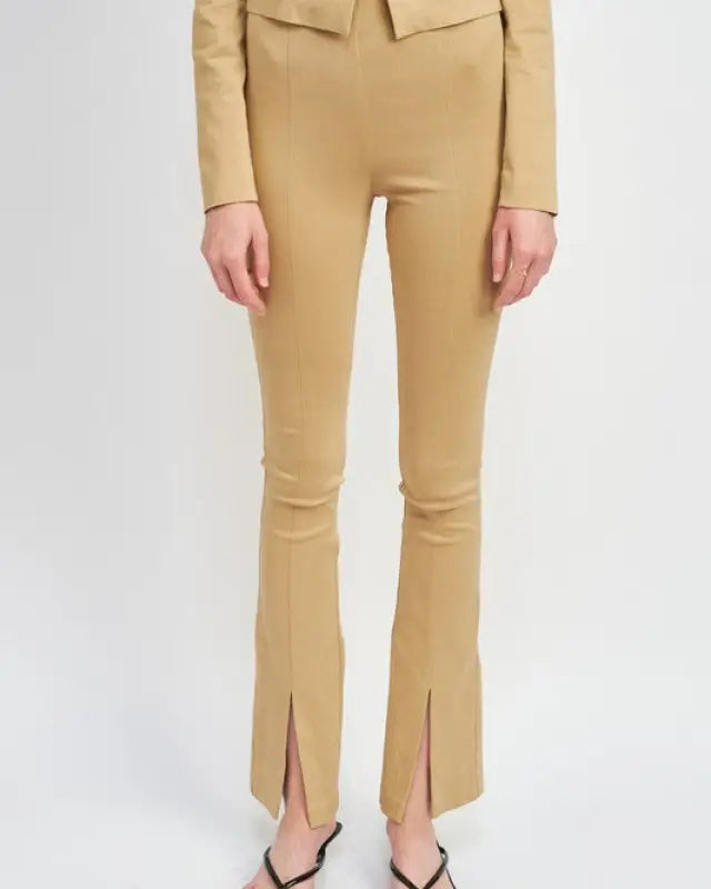 HIGH WAIST PANTS WITH FRONT SLITS