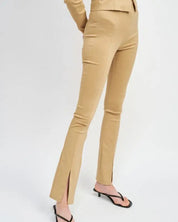 HIGH WAIST PANTS WITH FRONT SLITS