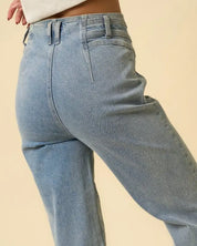 High Waist Seamed Tapered Jeans