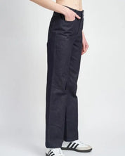 High Waist Semi Flared Denim Pants