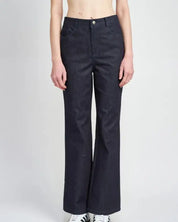 High Waist Semi Flared Denim Pants