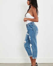 High Waisted Boyfriend Jeans