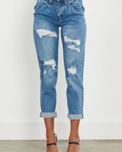 High Waisted Boyfriend Jeans