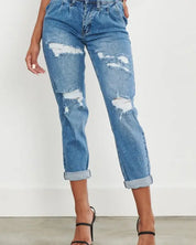 High Waisted Boyfriend Jeans