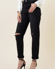 High Waisted Boyfriend Jeans - Jeans