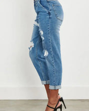 High Waisted Boyfriend Jeans