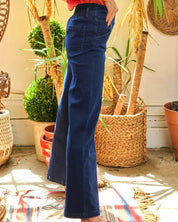 High Waisted Button Fly Wide Leg Jeans