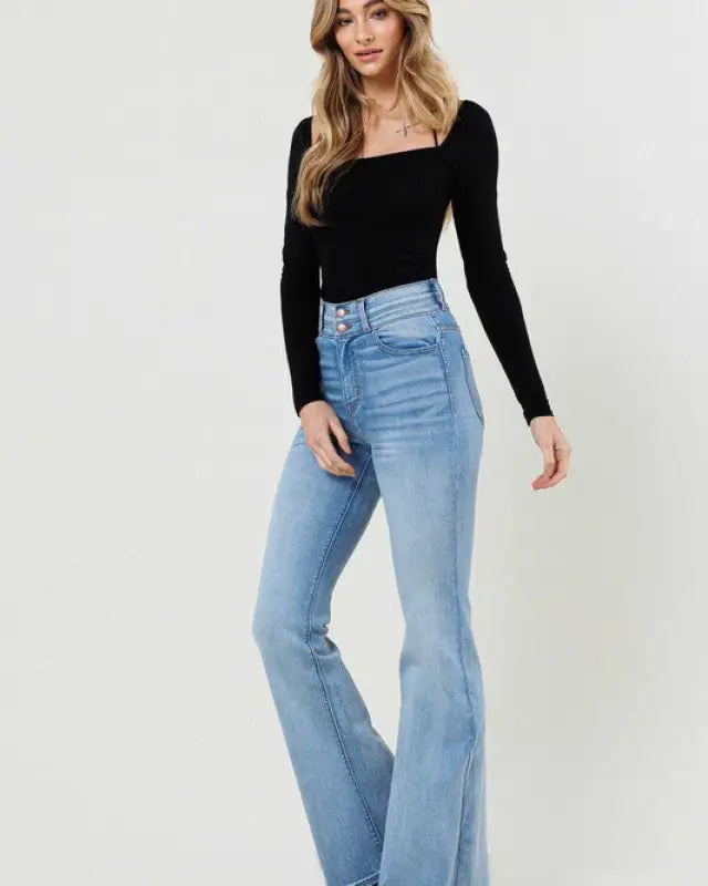 High-Waisted Flare Jeans - Jeans