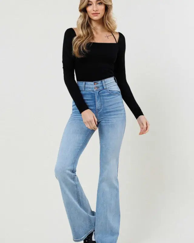 High-Waisted Flare Jeans - Jeans