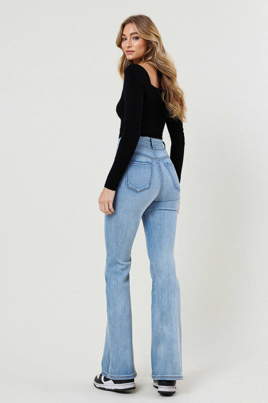 High-Waisted Flare Jeans - Jeans