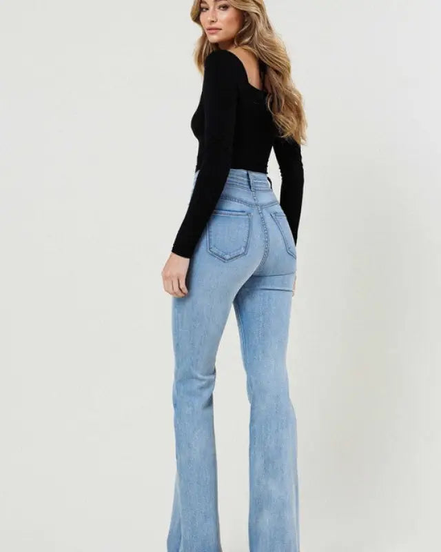 High-Waisted Flare Jeans - Jeans