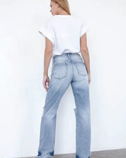 HIGH WAISTED LOOSE STRAIGHT JEANS